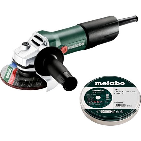 Metabo Winkelschleifer W 850-125 850W Ø125mm +Zubehör +10Trennscheiben im Karton (1/5)