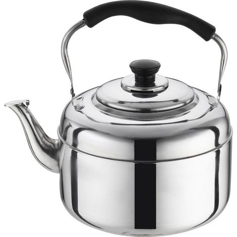 Hervidor de agua de 2 litros para estufa, tetera de acero inoxidable para estufa, hervidor de gas, mango resistente al calor, tetera de acero inoxidable (1/5)