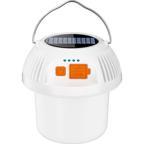 Lampe Led Solaire Exterieure - 300 Lm - Ip65 Etanche - Rechargeable Par Panneau Solaire - Pour Camping Tente Extérieur - 1 Pièce (1/5)
