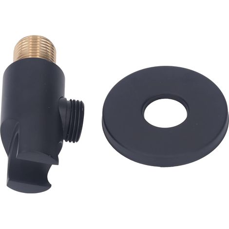 Support de pommeau de douche FTVOGUE en cuivre réglable, support de douchette à main noir à tête ronde, fixation murale pour salle de bain, 198 g, réglage d'angle facile (1/5)