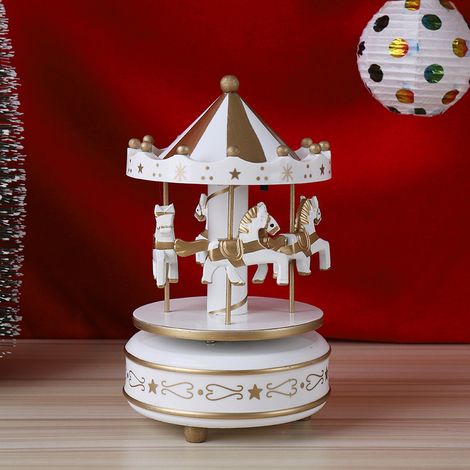 Manège musical du village de Noël - 10 x 17 cm de diamètre