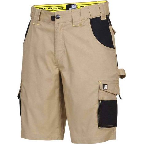 Bermuda de Travail Hugues - Taille 56 - Beige/Noir - Résistant et Confortable - D-Work
