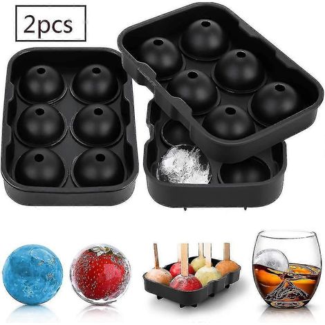2 bacs à glaçons en silicone sans BPA, 6 compartiments, pour whisky (1/4)