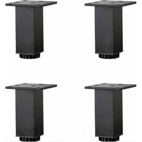 Stück (15 cm) höhenverstellbare Möbelfüße aus Aluminiumlegierung, Couchtisch-/Sofabeine, Badezimmer-/Waschtischunterschrankbeine, 5-40 cm, Mattschwarz, mit Schrauben
