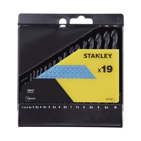 Piranha / Stanley STA56025 coffret 19 pointes HSS pour me'tal 1-10 pas de graduation 0,5 mm