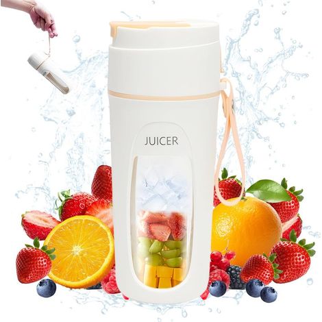 Mixeur Portable, Personnel Mini Mixeur, 22,000RPM, Smoothie Blender, Mini Fruits Mélangeur, 340ML, Rechargeable Fruits Mélangeur (1/5)