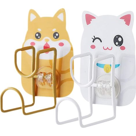 de 2 crochets muraux SOLUSTRE pour lavabo motif animaux