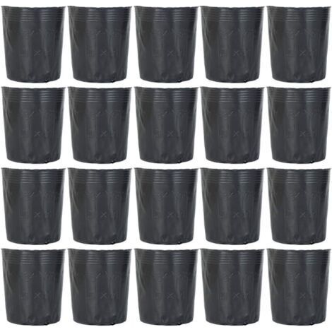 Packung mit 100 biologisch abbaubaren Kunststoff-Pflanztöpfen – 5 Größen von 6,5 bis 20 cm – Leicht und wiederverwendbar – Für Sämlinge und Stecklinge – 100 Stück (1/5)