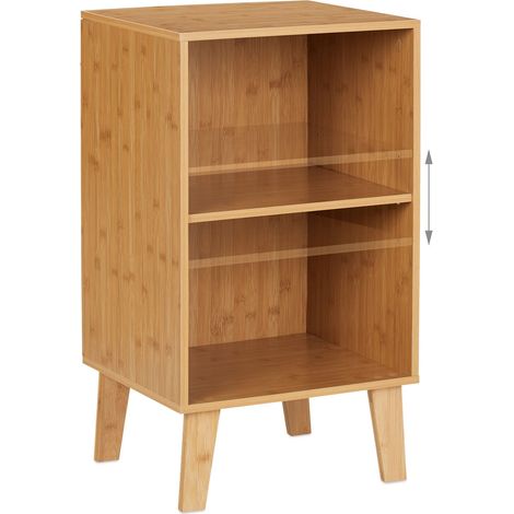 Biblioteca baja versátil ajustable de 80 x 30 x 80 cm de bambú natural 130013851 (1/4)