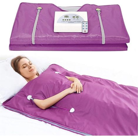 Kit de sauna portatif Couverture de sauna brûlante de graisse, couverture de sauna chauffante en tissu Oxford for détox corporelle for salon de beauté de thérapie de spa à domicile (style fermeture éc (1/5)