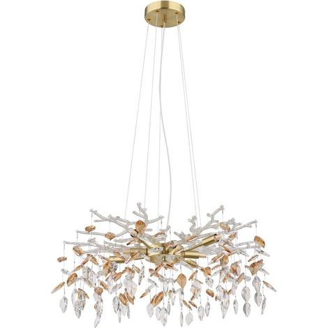 [GEBRAUCHT] B-Ware Globo Kronleuchter Hängeleuchte Danna goldfarben amberfarben klar Ø 61 cm (1/2)
