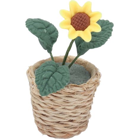 Plante miniature pour maison de poupée, couleurs vives et réalistes, fabrication soignée et durable, mignonne et pratique à l'échelle 1:12. Idéale pour la décoration. (1/5)