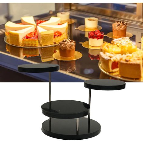 Présentoir à cupcakes, présentoir à bijoux en acrylique, présentoir à gâteaux et desserts, décoration de fête, noir à 3 niveaux. (1/5)