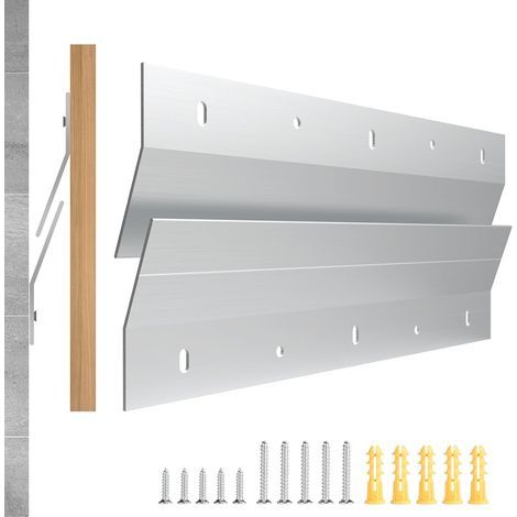 1 Paire Rail Fixation Miroir Lourd en Z 30cm, Fixation Cadre Lourd Supports Alliage d'Aluminium avec Inclinaison de 16° pour Tête de Lit, Panneau, Rack (1/5)