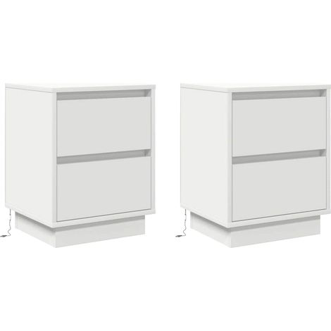 Maison Exclusive - Nachttisch 2 pcs Weiß 39 x 34,5 x 50 cm Holzwe