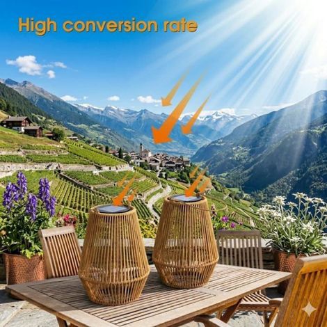 Lanterne Solaire Extérieure pour Jardin, 2 Lampes Solaires Extérieures IP65 Faites Main, Lanterne Solaire à Suspendre Idéale pour l'Extérieur (1/5)