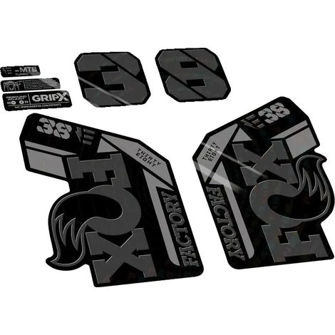 Pegatinas, compatibles con la horquilla Fox 38 Factory, vinilo duradero, gris oscuro 073 (1/2)