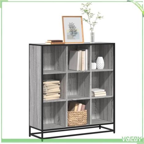 Bibliothèque - 3300863 - Sonoma gris - 9 compartiments - Bois d'ingénierie & métal (1/5)