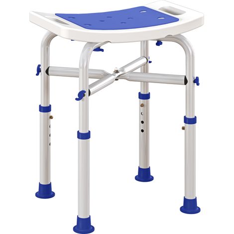 4451.5cm Aluminium Frame Shower/Bath Stool White (1/5)