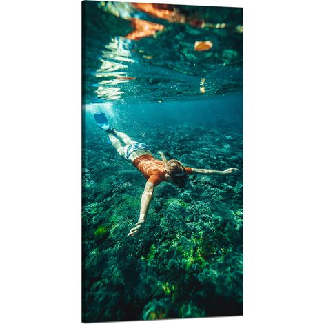 Leinwanddruck „Menschen beim Tauchen im Meer“, 60 x 120 cm