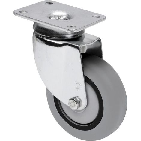 rueda giratora placa 10bh80cp-pgisb poliamix-goma gris eje bolas (1/3)