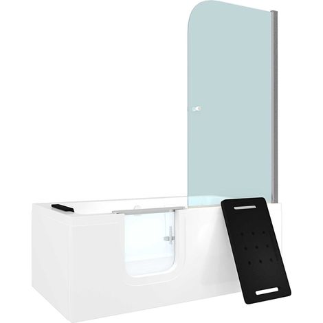 Seniorendusche und Sitzwanne Kombination Wanne mit Tür S15D-L 160x85x215cm OHNE 2K Scheiben Versiegelung