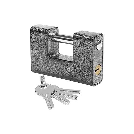 Cadenas d'extérieur ultra - robustes avec 4 clés - Grand cadenas d'une pièce en acier trempé robuste - poutre de serrure de 12 mm d'épaisseur - protège les portes de garage, les conteneurs, les clôtur