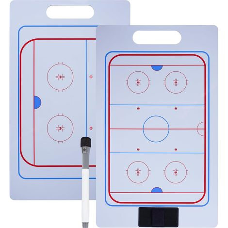 Planche de coaching de hockey sur glace, tableau blanc tactique effaçable à sec double face avec marqueur et clip pour stylo pour entraîneurs, joueurs, accessoires d'équipement de hockey (1/5)