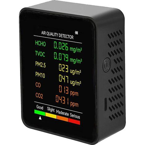 6-in-1 Multifunktions-Luftqualitätsdetektor PM2,5 PM10 HCHO TVOC CO CO2