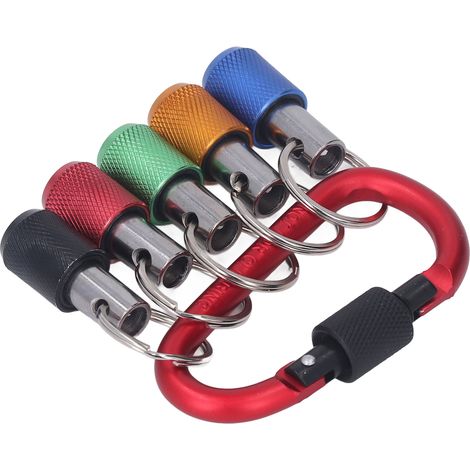 Porte-embout hexagonal 1/4 po, rallonge de tournevis à changement rapide avec 5 douilles de couleur (1/5)