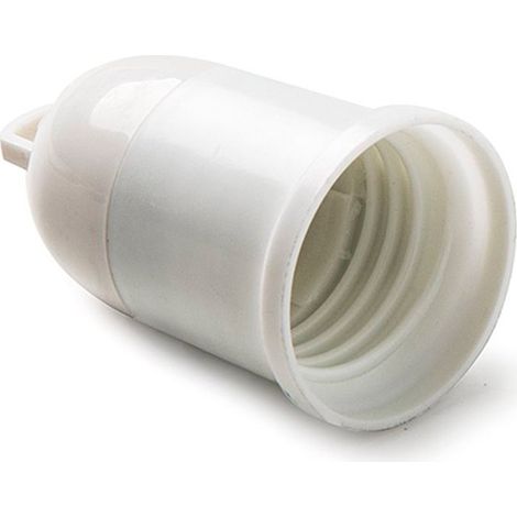 Portalámparas termoplástico provisional e-27 4a 250 v, blanco, retractilado