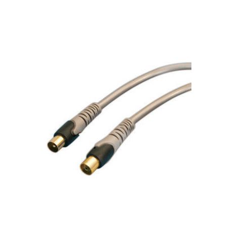 Hochwertiger TV-Antennenanschluss Grau/Gold 3 m Electro Dh 36.990/3 8430552137930