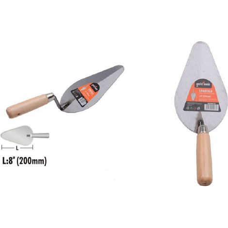 Kaela - Spatola Forma Pesca Cazzuola Acciaio 200mm 8" Manico In Legno Ferramenta 90478 - (1/2)