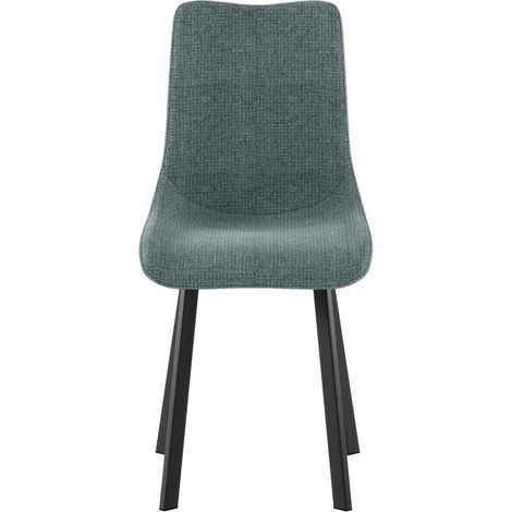 Sedia Iris in tessuto easy-clean colore acquamarina con struttura in metallo verniciato nero - Stones (1/5)