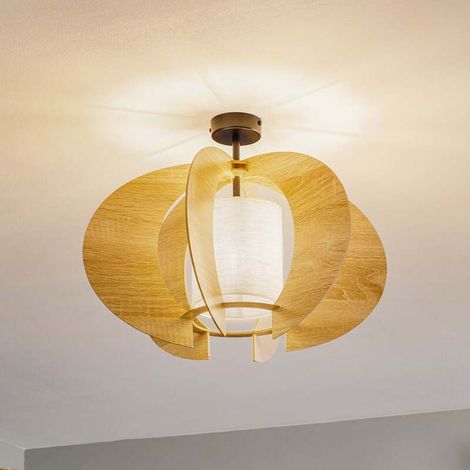 [NEUWERTIG] B-Ware Sigma Deckenleuchte Modern C M Deckenlampe Leuchte Lampe Mit Holz Lamellen ø50cm (1/2)
