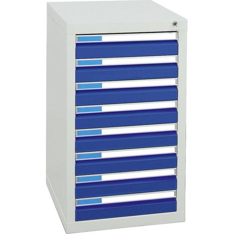 Stumpf Schubladenschrank Serie ESTA, 8 Schubladen enzianblau (8x100mm) (1/2)