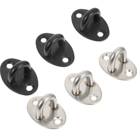 Lot de 6 crochets de suspension pour écran de projecteur, à fixer au plafond ou à monter soi-même.-4X2.6X1.8CM-Silver Black (1/3)