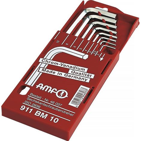 Juego de destornilladores acodados 911BM Cassette deslizante de 8 piezas SW 2-10 mm