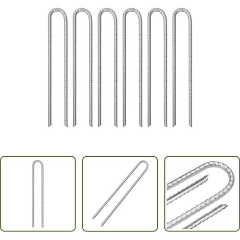 Camping - Zeltheringe 6 Stk. U-Form 41,5 cm Ø12 mm Verzinkter Stahl (1/5)