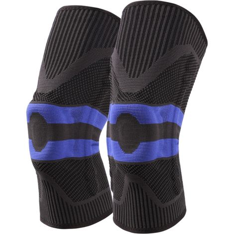 2Genoux Bracelets Silicone Bande Amorti Choc Épais Genou Compression Manchette Hommes Femmes Genouillères Course Fitness Sports (1/5)