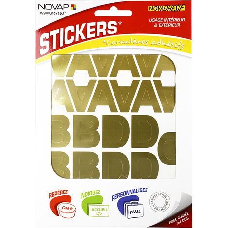 Lettres autocollantes 30mm Or NOVADHESIFS - 4371085