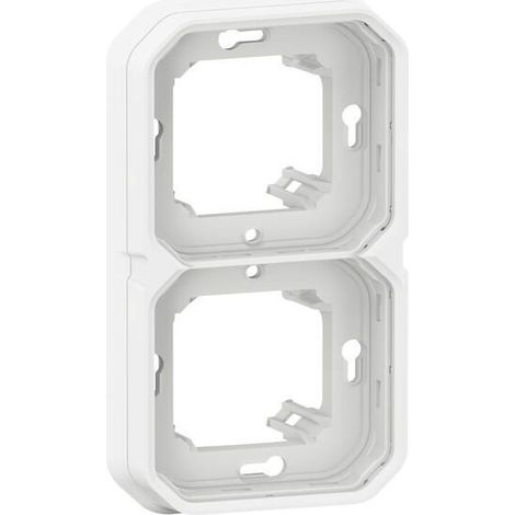 SUPPORT PLAQUE ENCASTRÉ 2 POSTES MONTAGE HORIZONTAL/VERTICAL PLEXO BLANC LEGRAND (1/6)