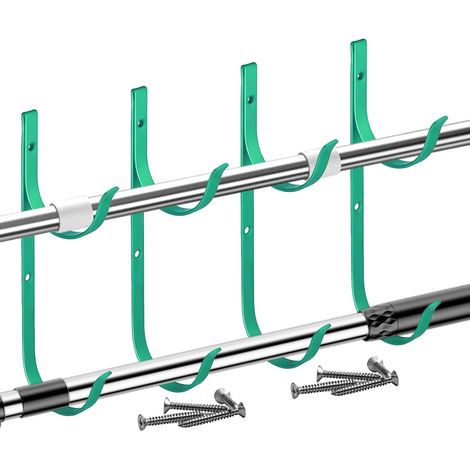 Ganchos para cercas de piscina - Gancho de aluminio para manguera de piscina  Solución de almacenamiento multifuncional para varillas telescópicas en el borde para mangueras, cepillos y rastrillos (1/5)