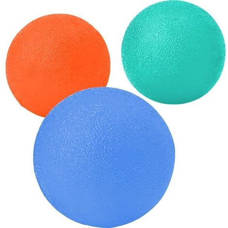 Lot de 3 Balles de Thérapie pour la Main Lot de 3 Doigts Poignet Arthrose Formation Balles d'Exercice pour la Main Balles D'exercice de Thérapie pour les Mains Renfort de Doigts en Silicone Soulage le (1/4)