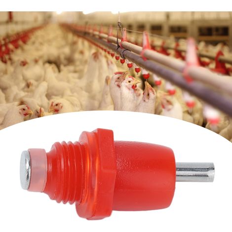 【Bebedero automático para pollos】 100 cestas de tetina de 3 vías con mecanismo de resorte para sistemas de bebederos para aves de corral (1/5)