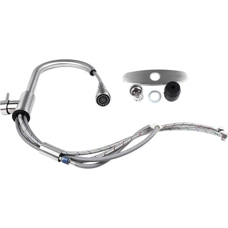 Robinet D'évier De Cuisine, Pulvérisateur Extractible en Acier Inoxydable, Robinet D'évier Rotatif à 360 Degrés à Poignée Unique pour Le Lavage de la Maison (1/5)