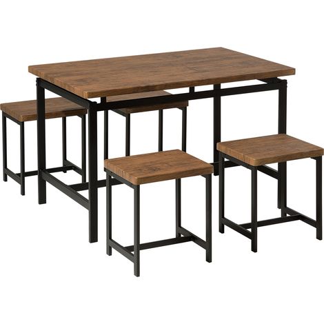 Esszimmer Set ARLINGTON Dunkelbraun 4-Sitzer