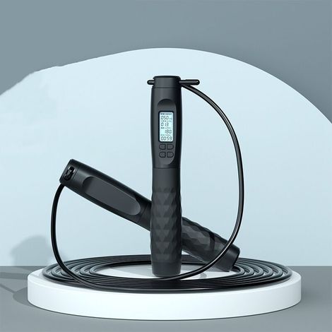 Corde a Sauter Sport, Corde à Sauter Sans Fil Intelligente avec Compteur, Cordes à Sauter Connectée Lestée, Ripcorde à Sauter Sans Corde, 2 en 1 Jump Rope 2.8M Réglable, pour Adulte, Enfant (1/4)