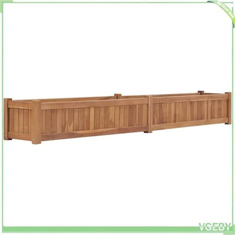 Lit surélevé - FAFEICY - 48970 - Bois de teck massif - 200x30x25 cm - Résistant aux intempéries (1/5)
