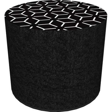 Dekorativer Pouf von Bertoni mit Sternenmuster – runder Pouf für Wohnzimmer und Flur, 40 cm Durchmesser, elegant, mit Reißverschluss, waschbar (1/5)